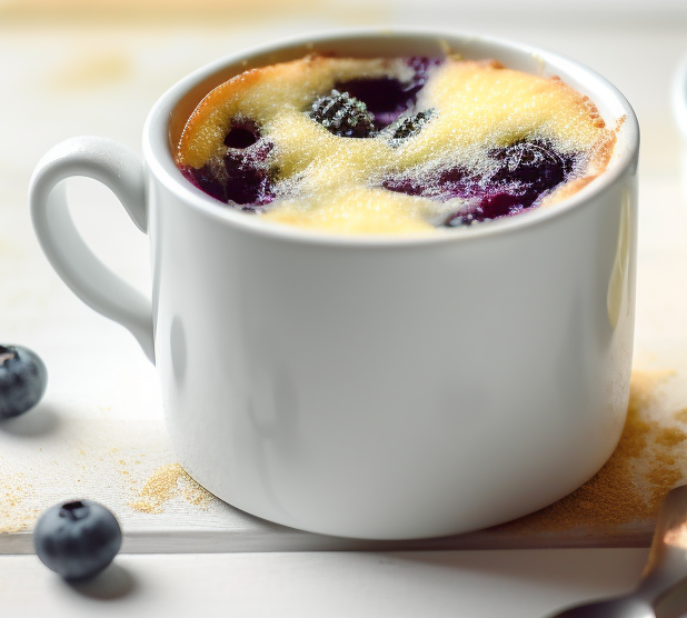 Keto Lemon Blueberry Mug Cake